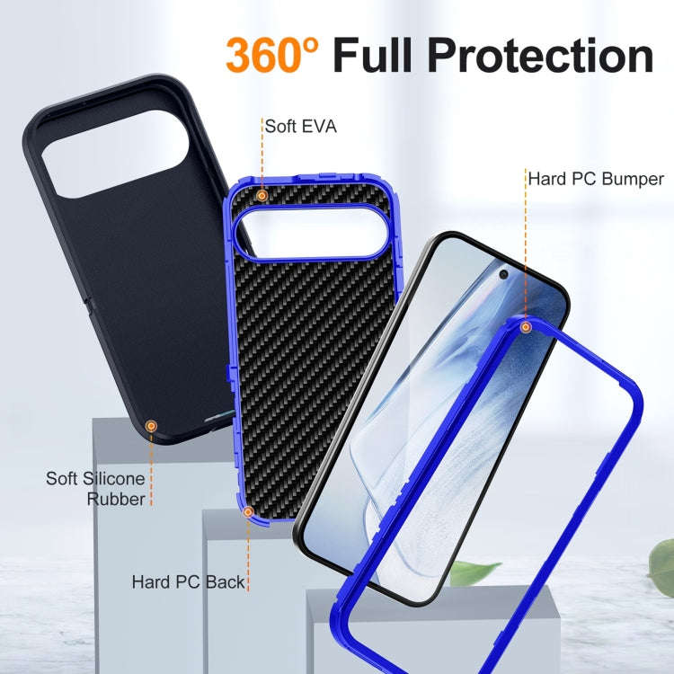 For Google Pixel 9 Life Waterproof Rugged PC + Silicone Phone Case(Dark Blue + Royal Blue)