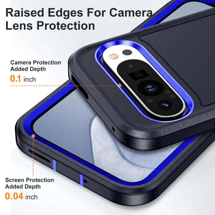For Google Pixel 9 Life Waterproof Rugged PC + Silicone Phone Case(Dark Blue + Royal Blue)