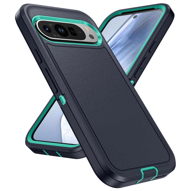 For Google Pixel 9 Life Waterproof Rugged PC + Silicone Phone Case(Dark Blue + Light Blue)