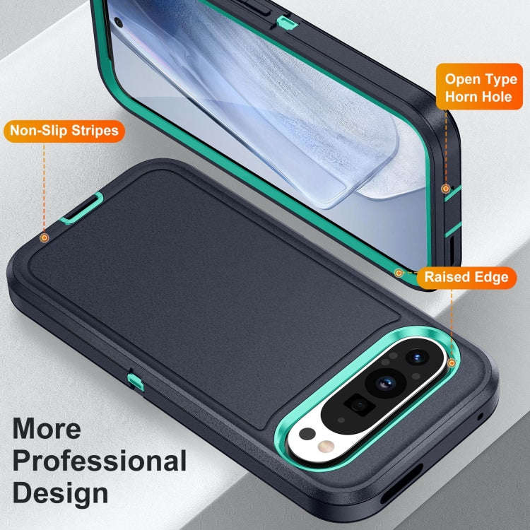 For Google Pixel 9 Life Waterproof Rugged PC + Silicone Phone Case(Dark Blue + Light Blue)