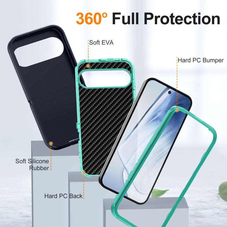 For Google Pixel 9 Life Waterproof Rugged PC + Silicone Phone Case(Dark Blue + Light Blue)