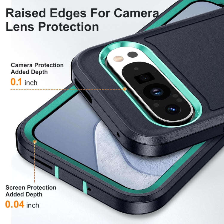 For Google Pixel 9 Life Waterproof Rugged PC + Silicone Phone Case(Dark Blue + Light Blue)