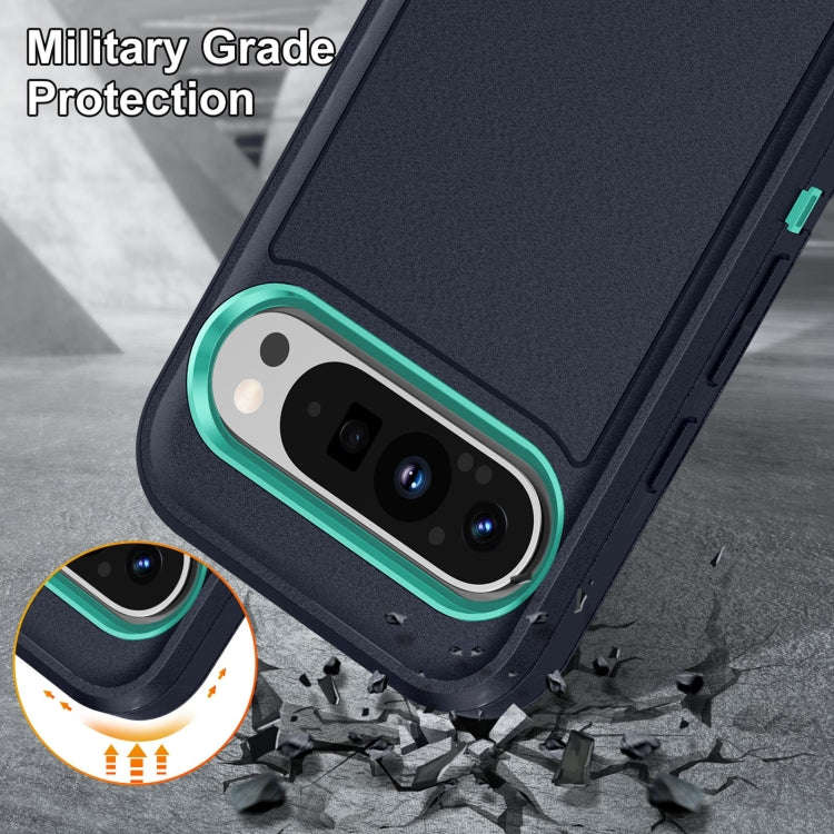 For Google Pixel 9 Life Waterproof Rugged PC + Silicone Phone Case(Dark Blue + Light Blue)