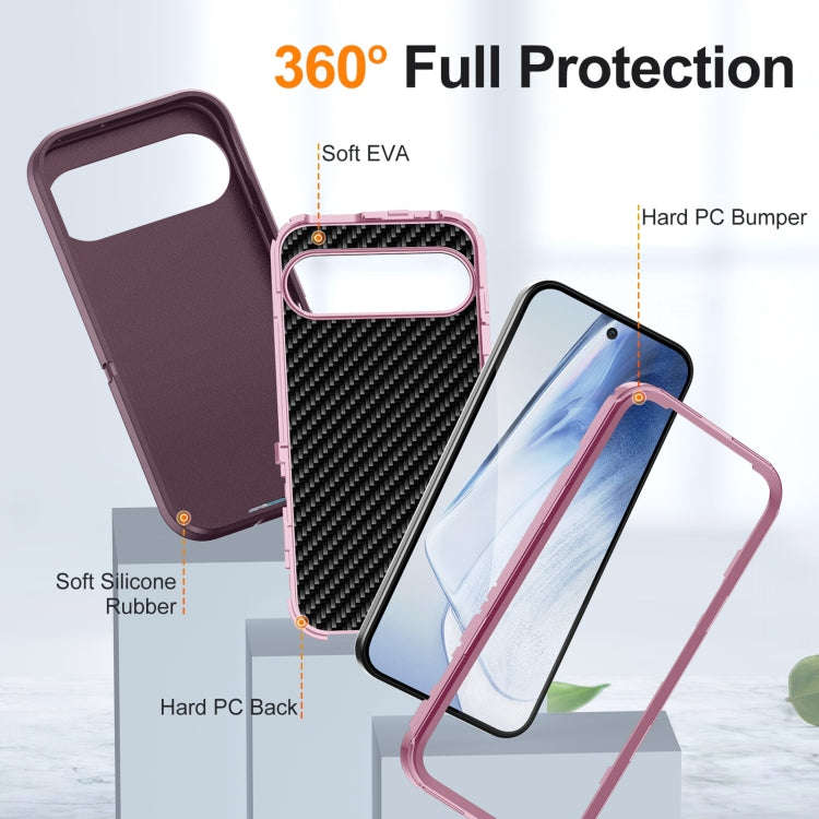For Google Pixel 9 Life Waterproof Rugged PC + Silicone Phone Case(Purple + Pink)