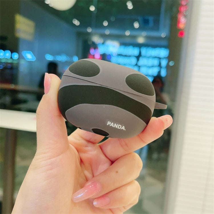 For Redmi Buds 5 Pro Panda Back Earbuds Box Frosted TPU Case(Black Grey)