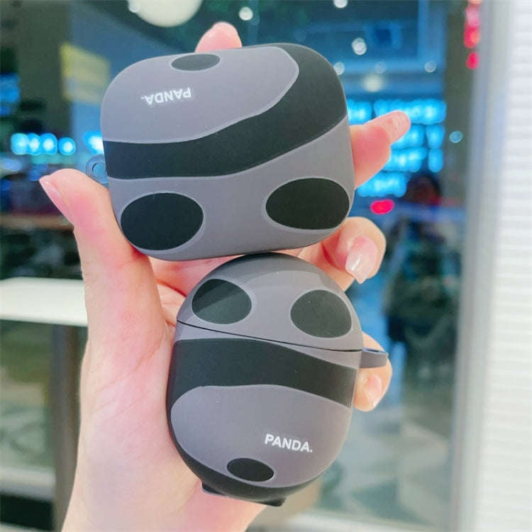 For Redmi Buds 4 Panda Back Earbuds Box Frosted TPU Case(Black Grey)