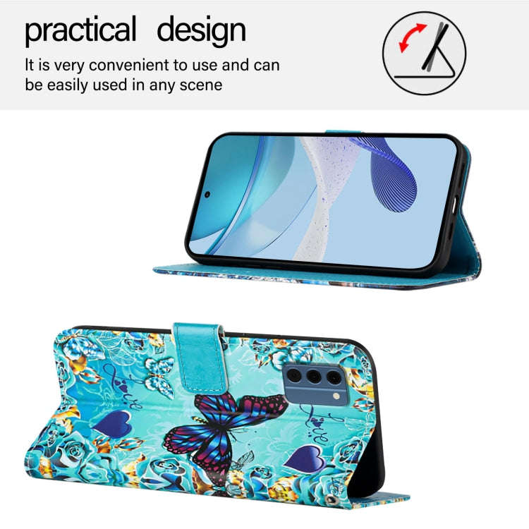 For Nokia C300   Colored Drawing Pattern Plain Weave Leather Phone Case(Love Butterfly)