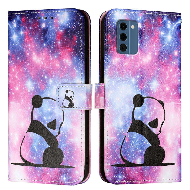 For Nokia C300   Colored Drawing Pattern Plain Weave Leather Phone Case(Baby Panda)