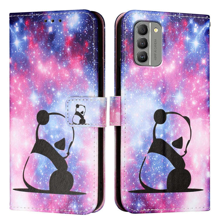 For Nokia G400 Colored Drawing Pattern Plain Weave Leather Phone Case(Baby Panda)
