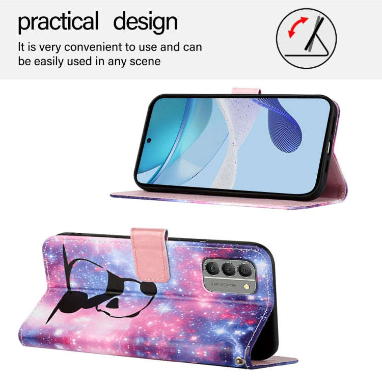 For Nokia G400 Colored Drawing Pattern Plain Weave Leather Phone Case(Baby Panda)