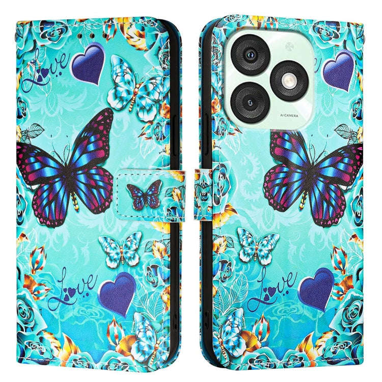 For itel A50   Colored Drawing Pattern Plain Weave Leather Phone Case(Love Butterfly)