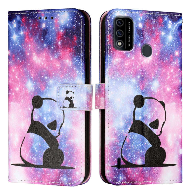 For itel A48 Colored Drawing Pattern Plain Weave Leather Phone Case(Baby Panda)