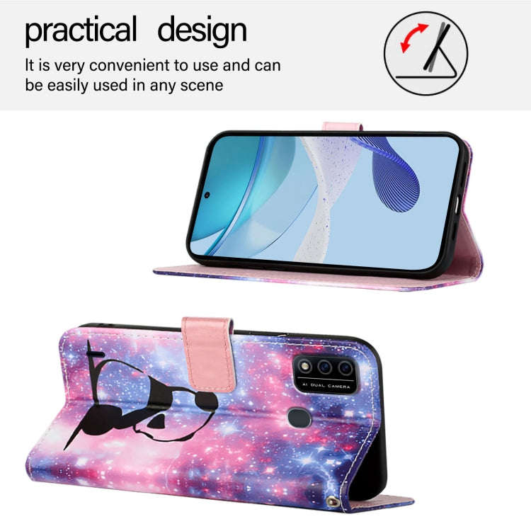 For itel A48 Colored Drawing Pattern Plain Weave Leather Phone Case(Baby Panda)