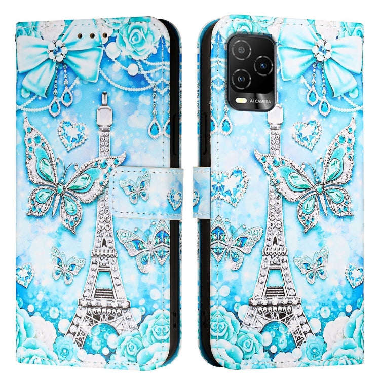 For BLU View 5 Pro Colored Drawing Pattern Plain Weave Leather Phone Case(Tower Butterfly)