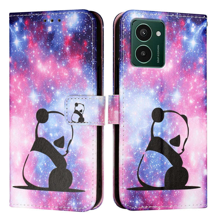 For HMD Pulse Pro   Colored Drawing Pattern Plain Weave Leather Phone Case(Baby Panda)