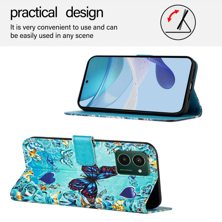 For HMD Pulse Pro   Colored Drawing Pattern Plain Weave Leather Phone Case(Love Butterfly)