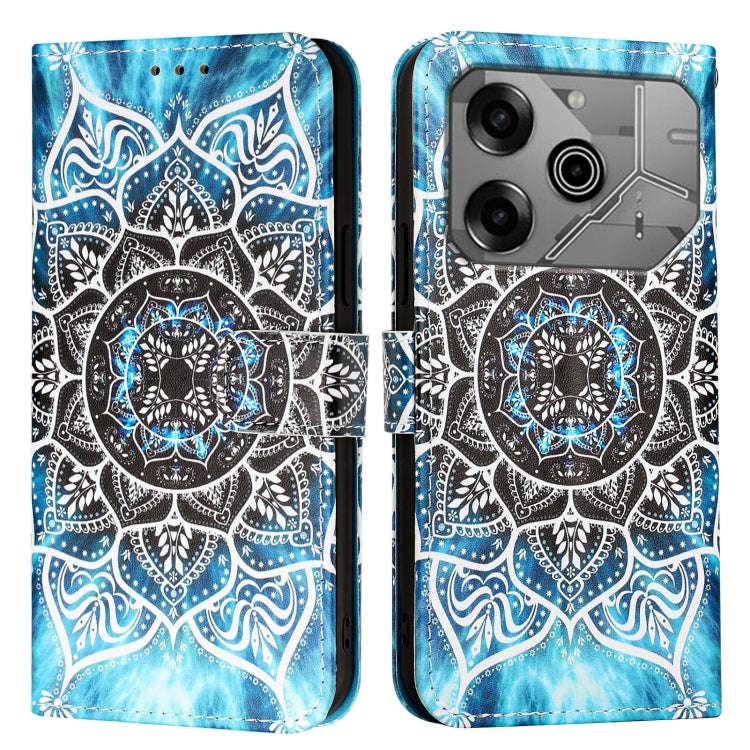 For Tecno Pova 6 Neo   Colored Drawing Pattern Plain Weave Leather Phone Case(Undersea Mandala)