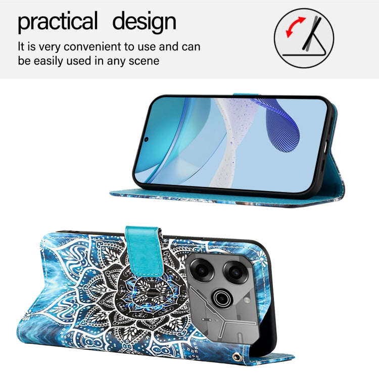 For Tecno Pova 6 Neo   Colored Drawing Pattern Plain Weave Leather Phone Case(Undersea Mandala)