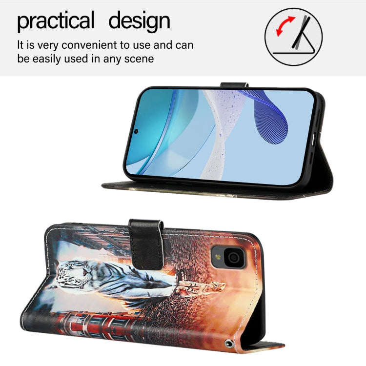 For TCL 30 XL T701DL Colored Drawing Pattern Plain Weave Leather Phone Case(Cats And Tigers)