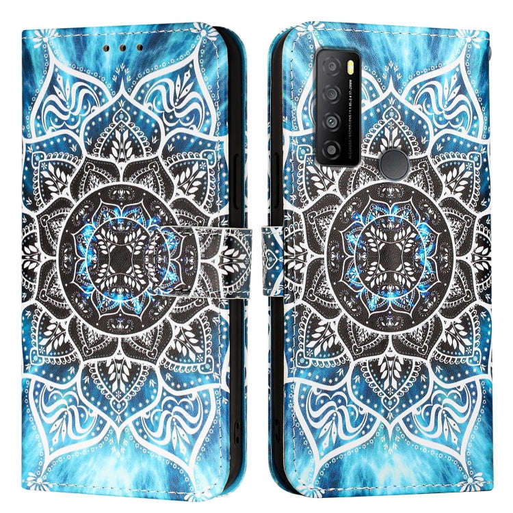For TCL 30Z T602DL Colored Drawing Pattern Plain Weave Leather Phone Case(Undersea Mandala)