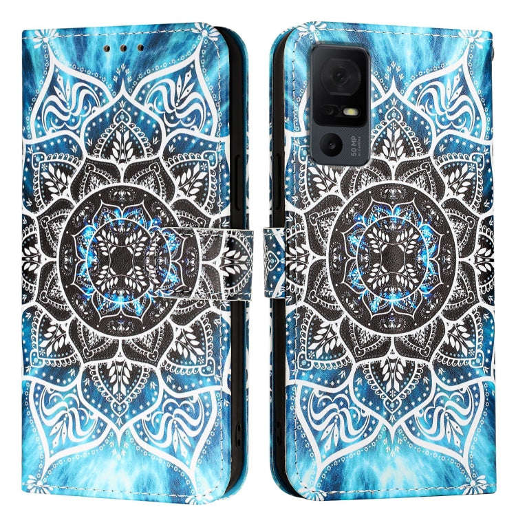 For TCL 40 XL / 40T T608DL Colored Drawing Pattern Plain Weave Leather Phone Case(Undersea Mandala)