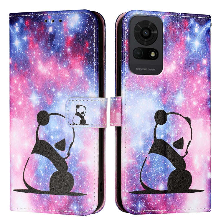 For TCL 50 LE 5G Colored Drawing Pattern Plain Weave Leather Phone Case(Baby Panda)