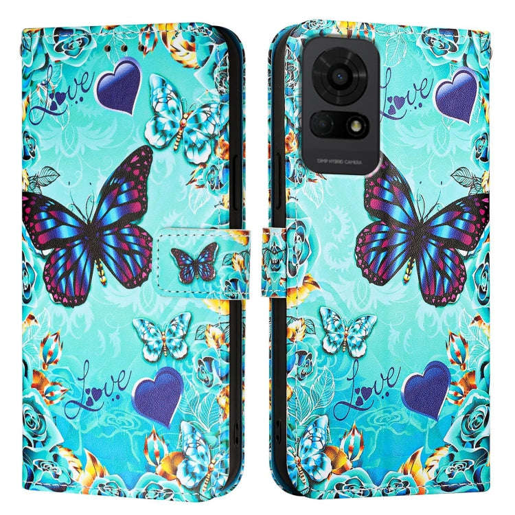 For TCL 50 LE 5G Colored Drawing Pattern Plain Weave Leather Phone Case(Love Butterfly)