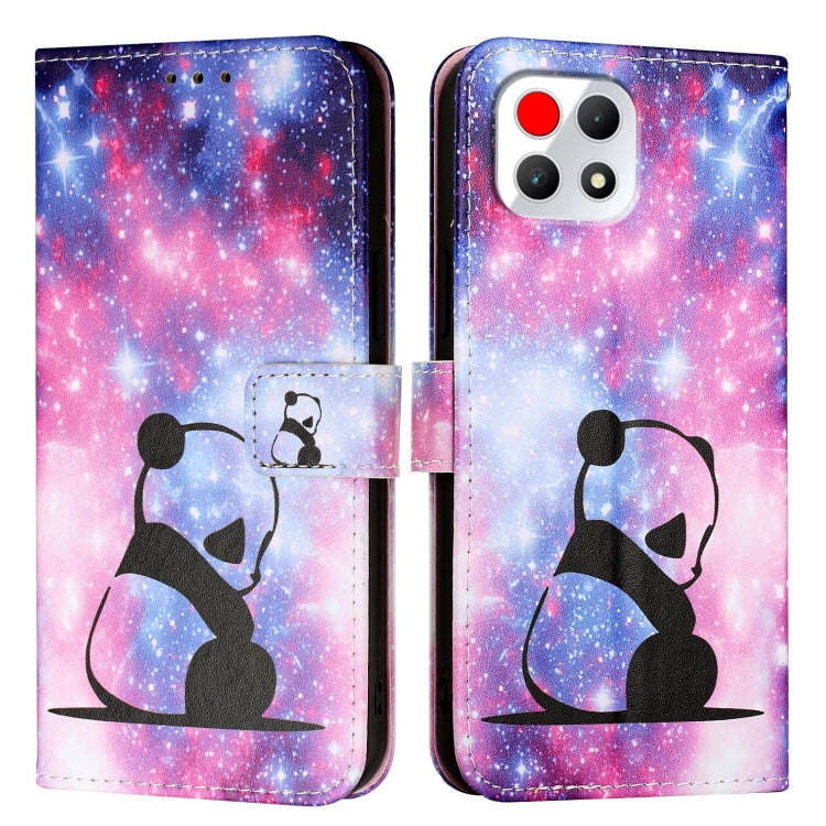 For T-Mobile REVVL 7 5G Colored Drawing Pattern Plain Weave Leather Phone Case(Baby Panda)