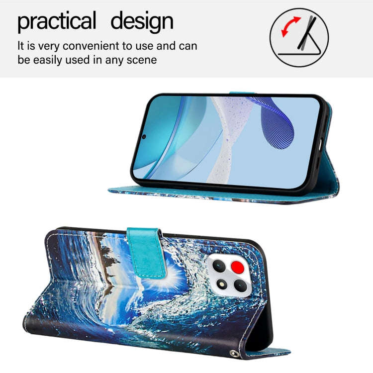 For T-Mobile REVVL 7 5G Colored Drawing Pattern Plain Weave Leather Phone Case(Cats And Tigers)