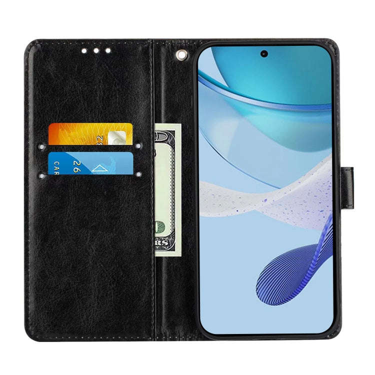 For T-Mobile REVVL 7 Pro 5G Colored Drawing Pattern Plain Weave Leather Phone Case(Black And Whit...