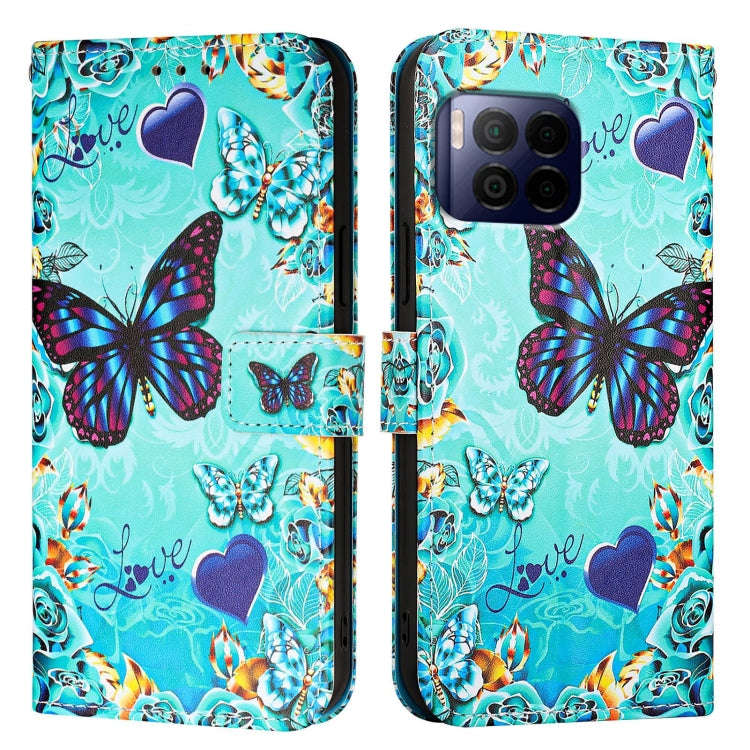 For T-Mobile REVVL 7 Pro 5G Colored Drawing Pattern Plain Weave Leather Phone Case(Love Butterfly)