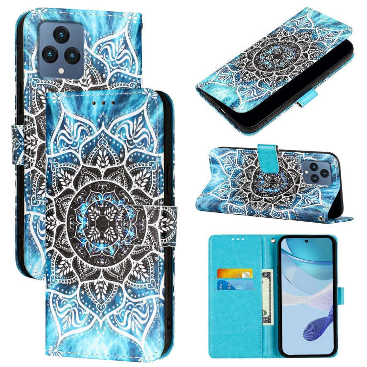 For T-Mobile REVVL 6 / 6x 5G Colored Drawing Pattern Plain Weave Leather Phone Case(Undersea Mand...