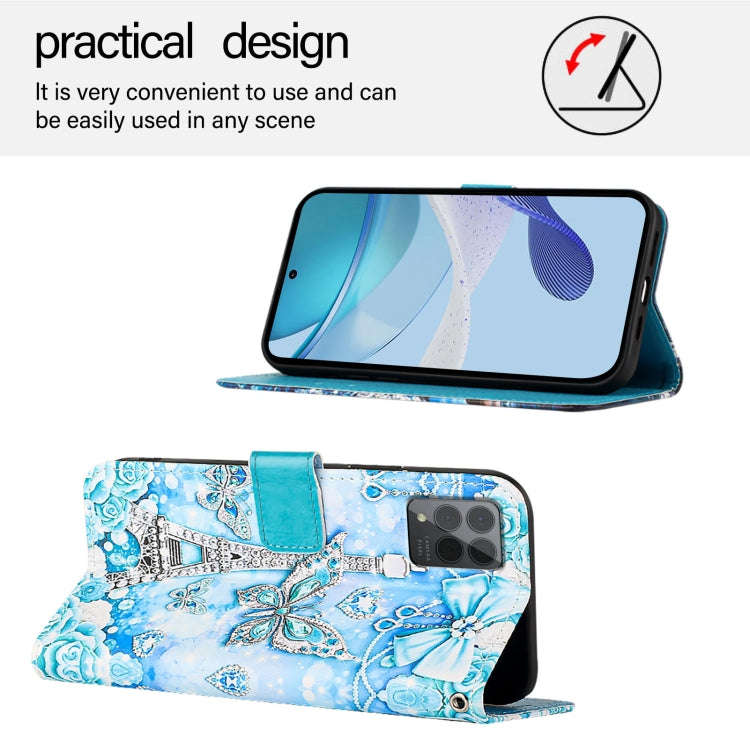 For T-Mobile REVVL 6 Pro / 6x Pro 5G Colored Drawing Pattern Plain Weave Leather Phone Case(Tower...