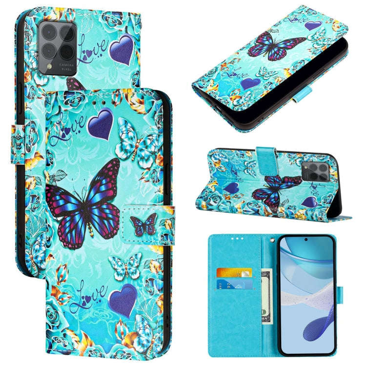 For T-Mobile REVVL 6 Pro / 6x Pro 5G Colored Drawing Pattern Plain Weave Leather Phone Case(Love ...