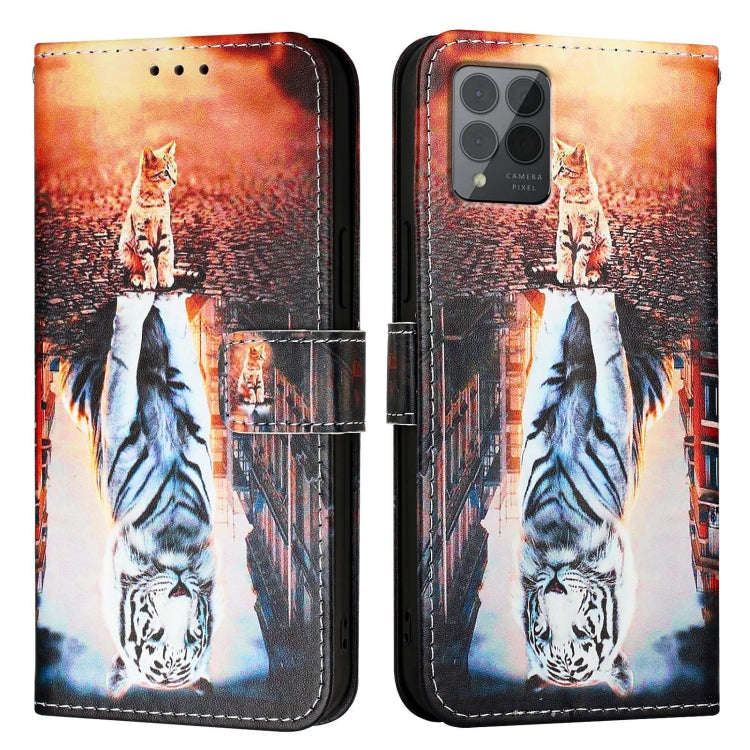 For T-Mobile REVVL 6 Pro / 6x Pro 5G Colored Drawing Pattern Plain Weave Leather Phone Case(Cats ...