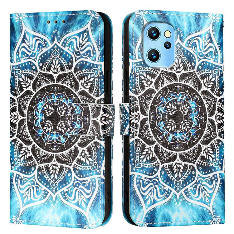 For UMIDIGI Power 7 Max Colored Drawing Pattern Plain Weave Leather Phone Case(Undersea Mandala)