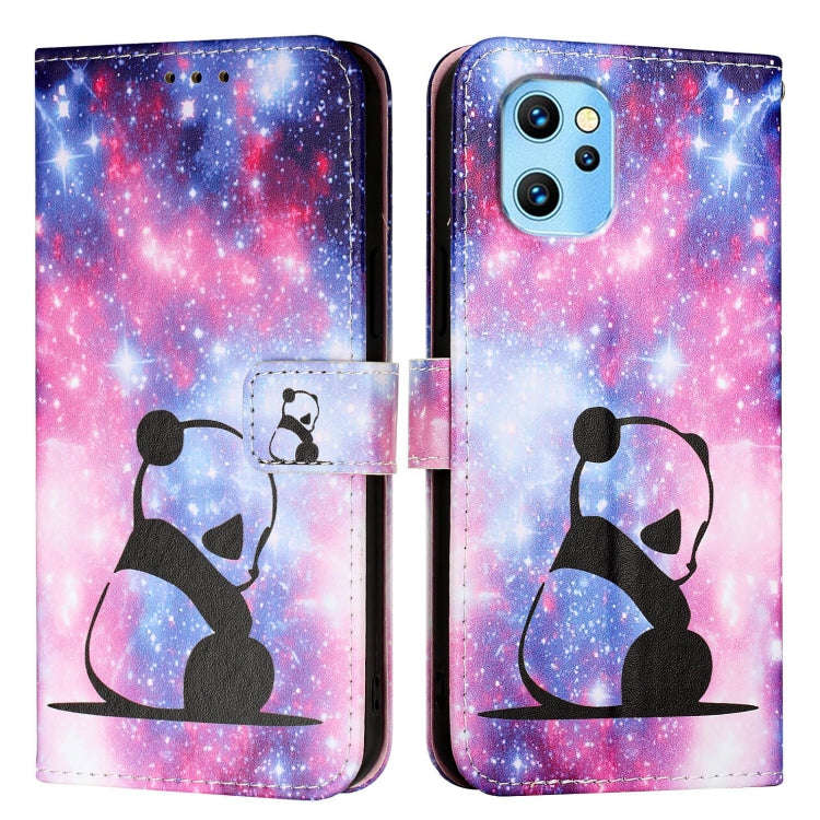 For UMIDIGI Power 7 Max Colored Drawing Pattern Plain Weave Leather Phone Case(Baby Panda)