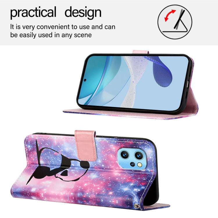For UMIDIGI Power 7 Max Colored Drawing Pattern Plain Weave Leather Phone Case(Baby Panda)