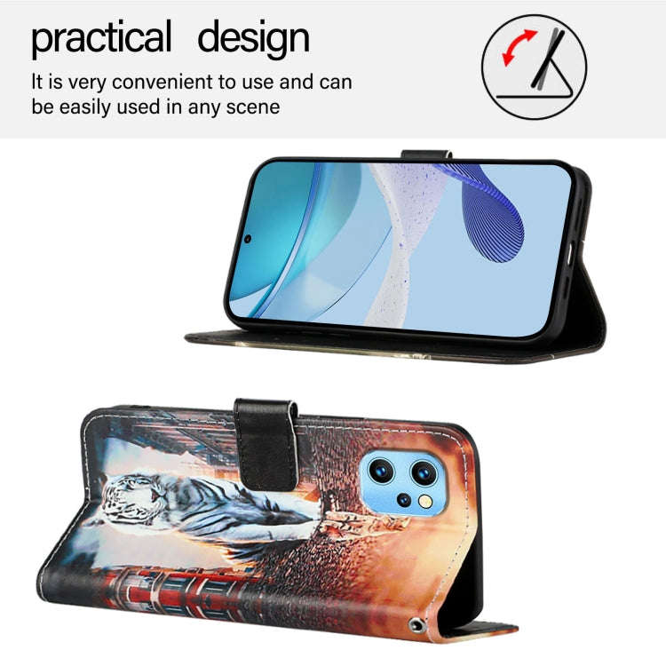 For UMIDIGI Power 7 Max Colored Drawing Pattern Plain Weave Leather Phone Case(Cats And Tigers)
