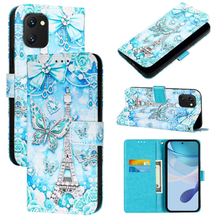 For UMIDIGI Power 7 / Power 7S Colored Drawing Pattern Plain Weave Leather Phone Case(Tower Butte...