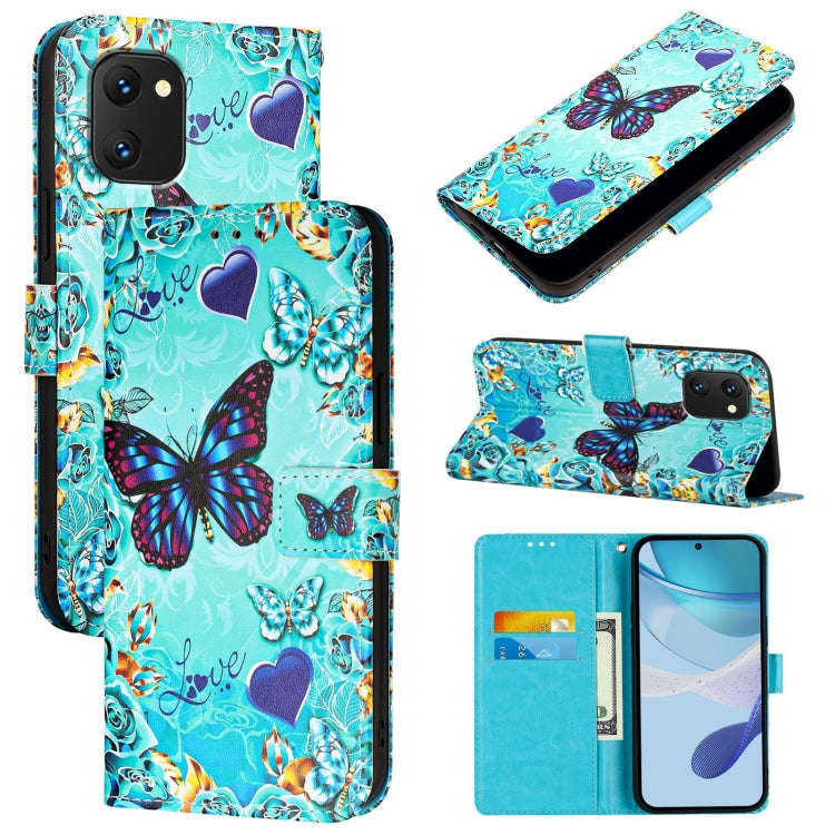 For UMIDIGI Power 7 / Power 7S Colored Drawing Pattern Plain Weave Leather Phone Case(Love Butter...