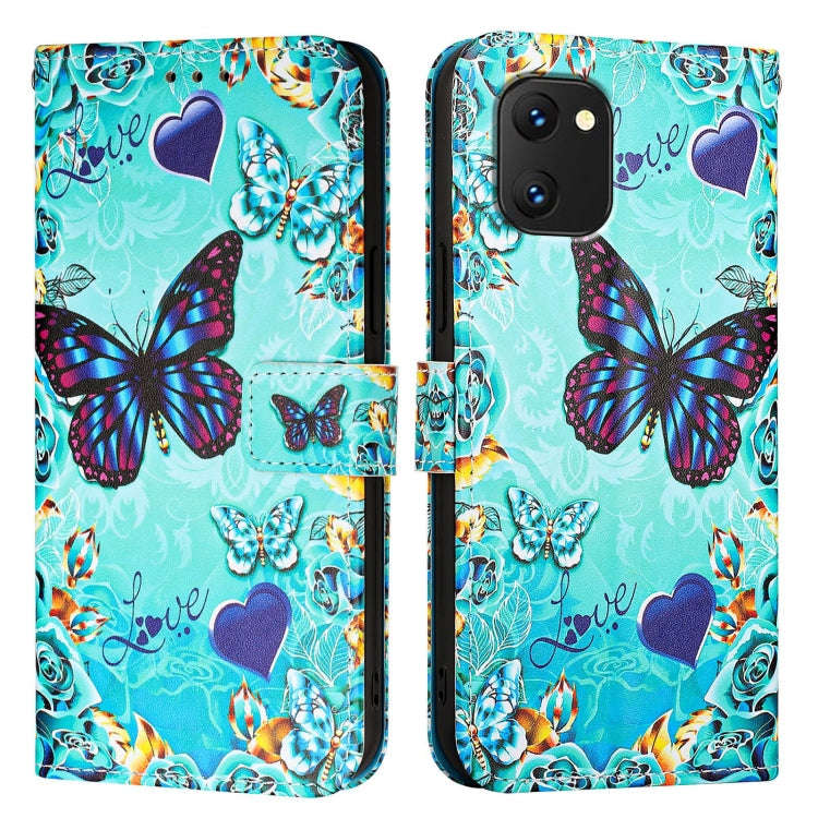 For UMIDIGI Power 7 / Power 7S Colored Drawing Pattern Plain Weave Leather Phone Case(Love Butter...