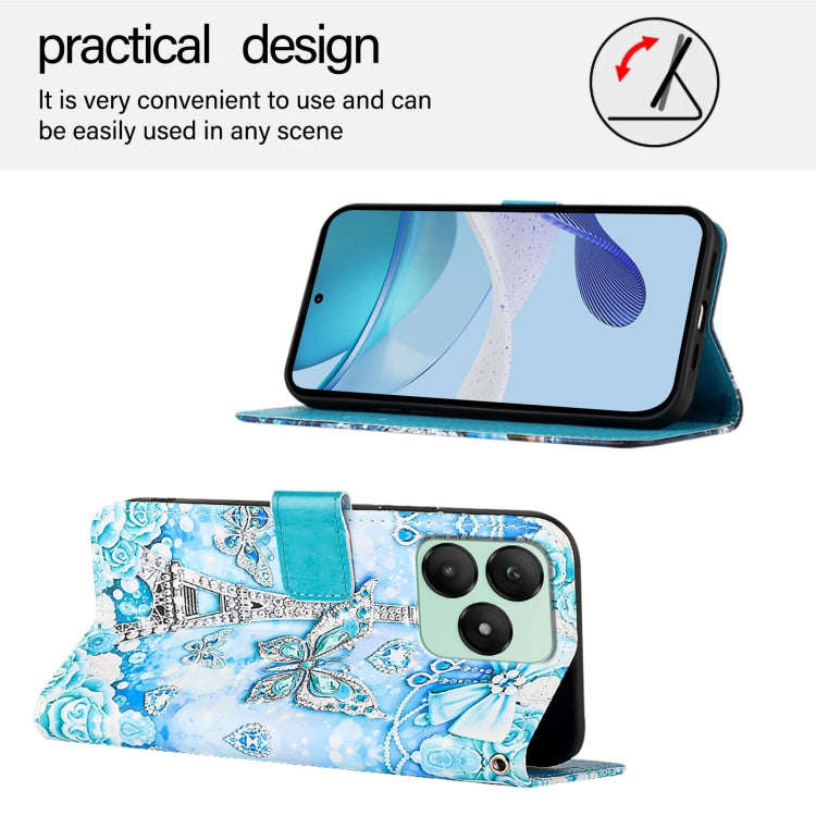 For Wiko T20   Colored Drawing Pattern Plain Weave Leather Phone Case(Tower Butterfly)