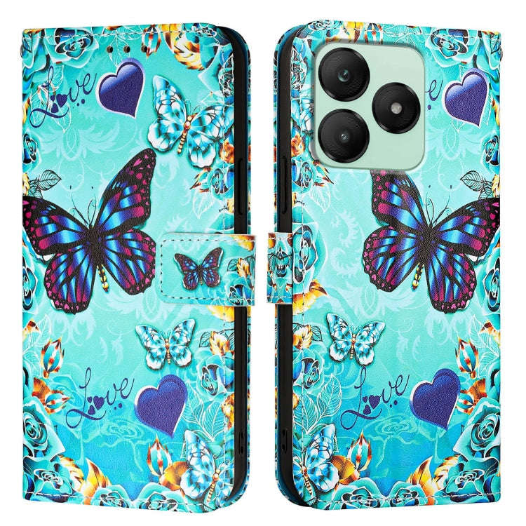 For Wiko T20   Colored Drawing Pattern Plain Weave Leather Phone Case(Love Butterfly)