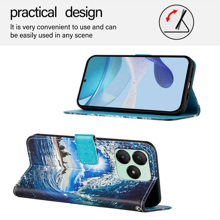 For Wiko T20   Colored Drawing Pattern Plain Weave Leather Phone Case(Waves And Sun)