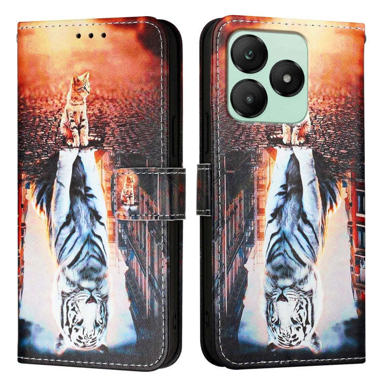 For Wiko T20   Colored Drawing Pattern Plain Weave Leather Phone Case(Cats And Tigers)