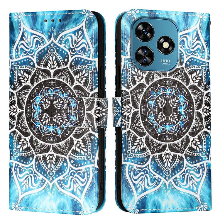For Oukitel C51   Colored Drawing Pattern Plain Weave Leather Phone Case(Undersea Mandala)