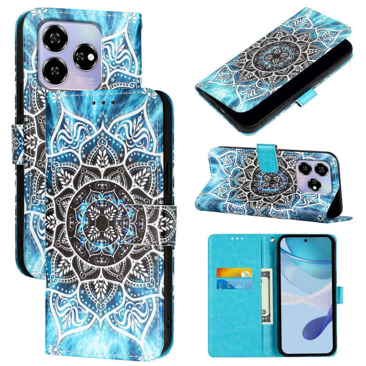 For ZTE Blade V60 / Axon 60 4G Colored Drawing Pattern Plain Weave Leather Phone Case(Undersea Ma...