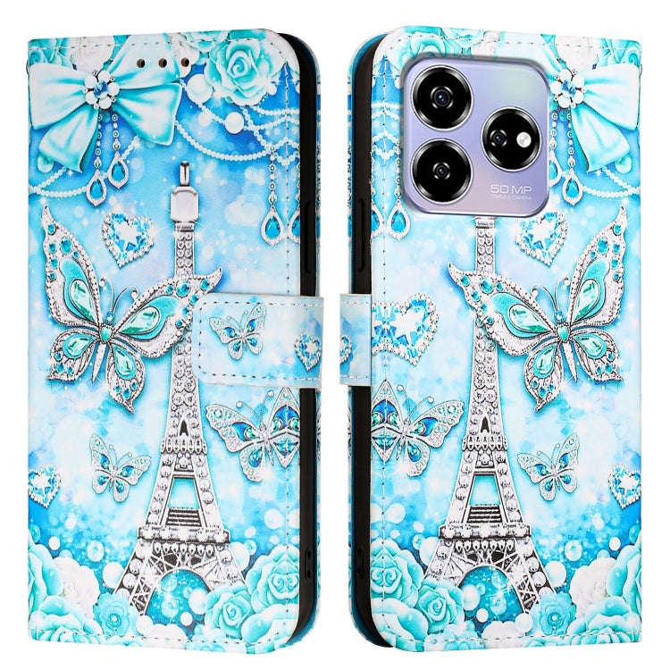 For ZTE Blade V60 / Axon 60 4G Colored Drawing Pattern Plain Weave Leather Phone Case(Tower Butte...