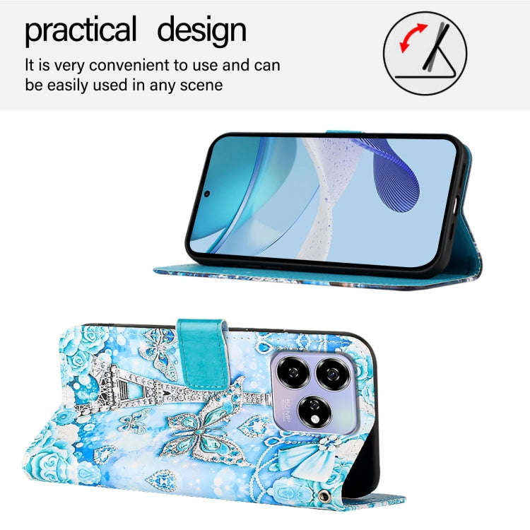 For ZTE Blade V60 / Axon 60 4G Colored Drawing Pattern Plain Weave Leather Phone Case(Tower Butte...